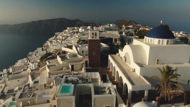 Santorini üzerinde imerovigli gelen fira görünümü — Stok video
