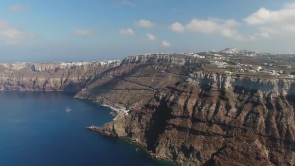 Drone Footage Santorini, Porto Principal de Santorini, Grécia — Vídeo de Stock