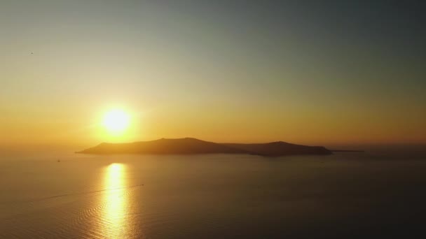 Zomer zonsondergang caldera, zee, eilanden, santorini Griekenland — Stockvideo