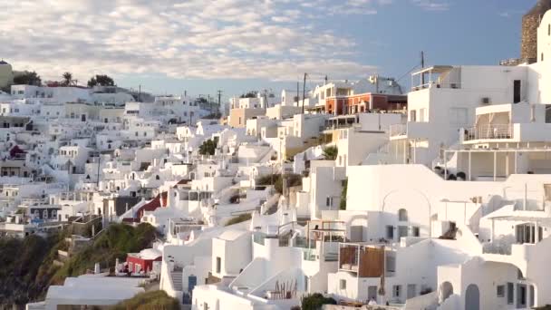 Santorini üzerinde imerovigli gelen fira görünümü — Stok video