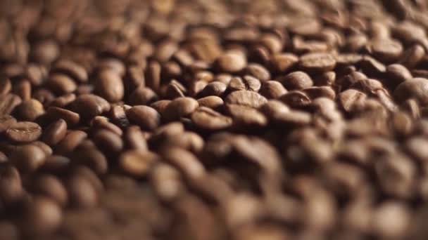 Nahaufnahme von geröstetem Kaffee — Stockvideo