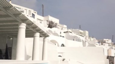 Santorini Yunanistan Resimli Yunan Adaları Kiklad Evleri Sabah Görünümü