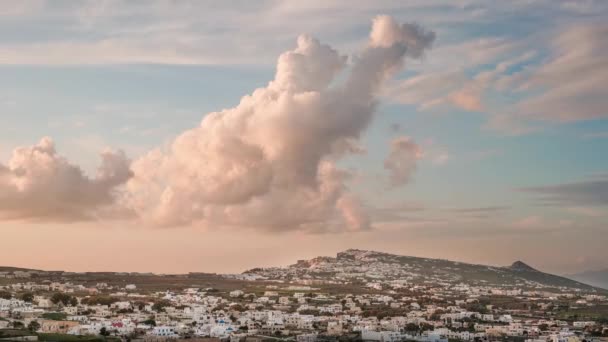Точное время восхода и захода солнца в Санторини, Греция — стоковое видео