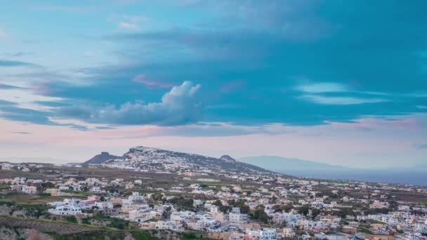 Caduta dell'alba e del tramonto a Santorini, Oia Grecia — Video Stock