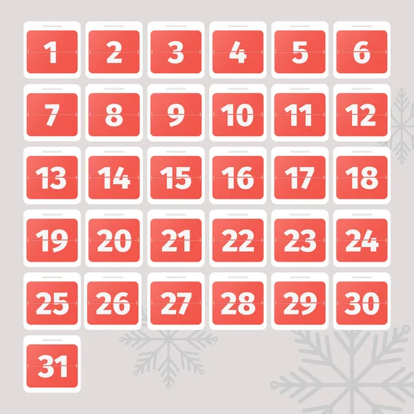 Ilustración Vectorial Icono Del Calendario Calendario Fecha Con Copos Nieve — Vector de stock