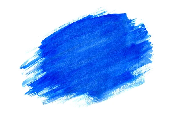 Vattenfärg penseldrag. Blå penslar fläck. — Stockfoto