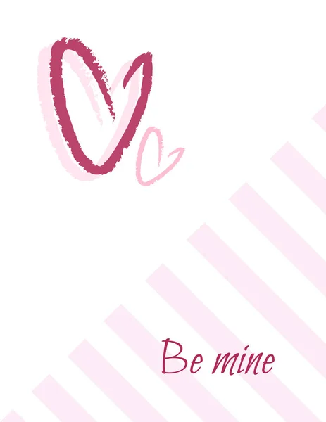 Valentine's greeting card. Pink hearts with text on a white back — Stock Photo, Image