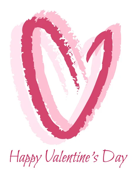 Valentine's greeting card. Pink hearts with text on a white back — 스톡 사진