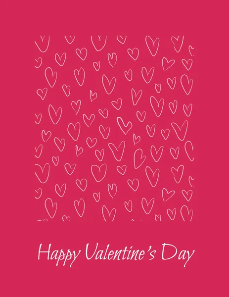 Carte de voeux de Saint-Valentin. Coeurs roses avec texte sur fond rose — Photo