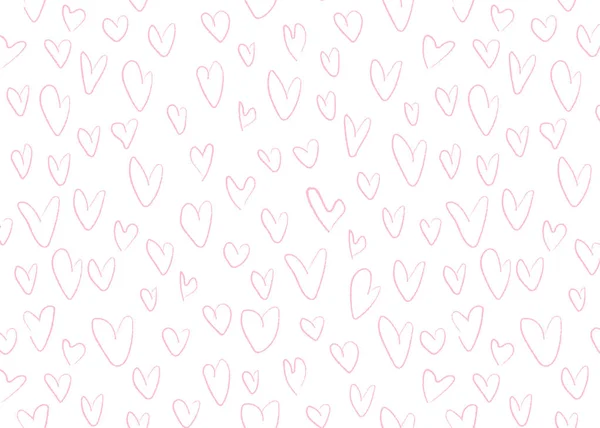 Branco com fundo de corações rosa para o Dia dos Namorados — Fotografia de Stock