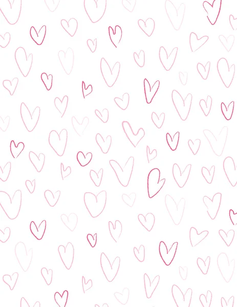 White with pink hearts background for Valentine's Day — 스톡 사진