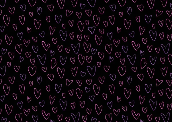 Preto com fundo de corações rosa para o Dia dos Namorados — Fotografia de Stock