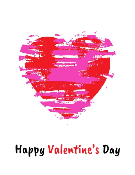 Valentins Grußkarte. rotes Herz mit Text auf weißem Backgr — Stockfoto