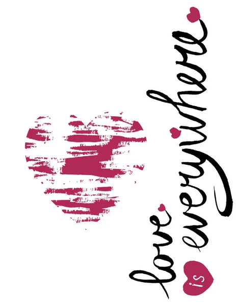 Walentynkowa kartka z życzeniami. Czerwone serce z tekstem na białym backgr — Zdjęcie stockowe