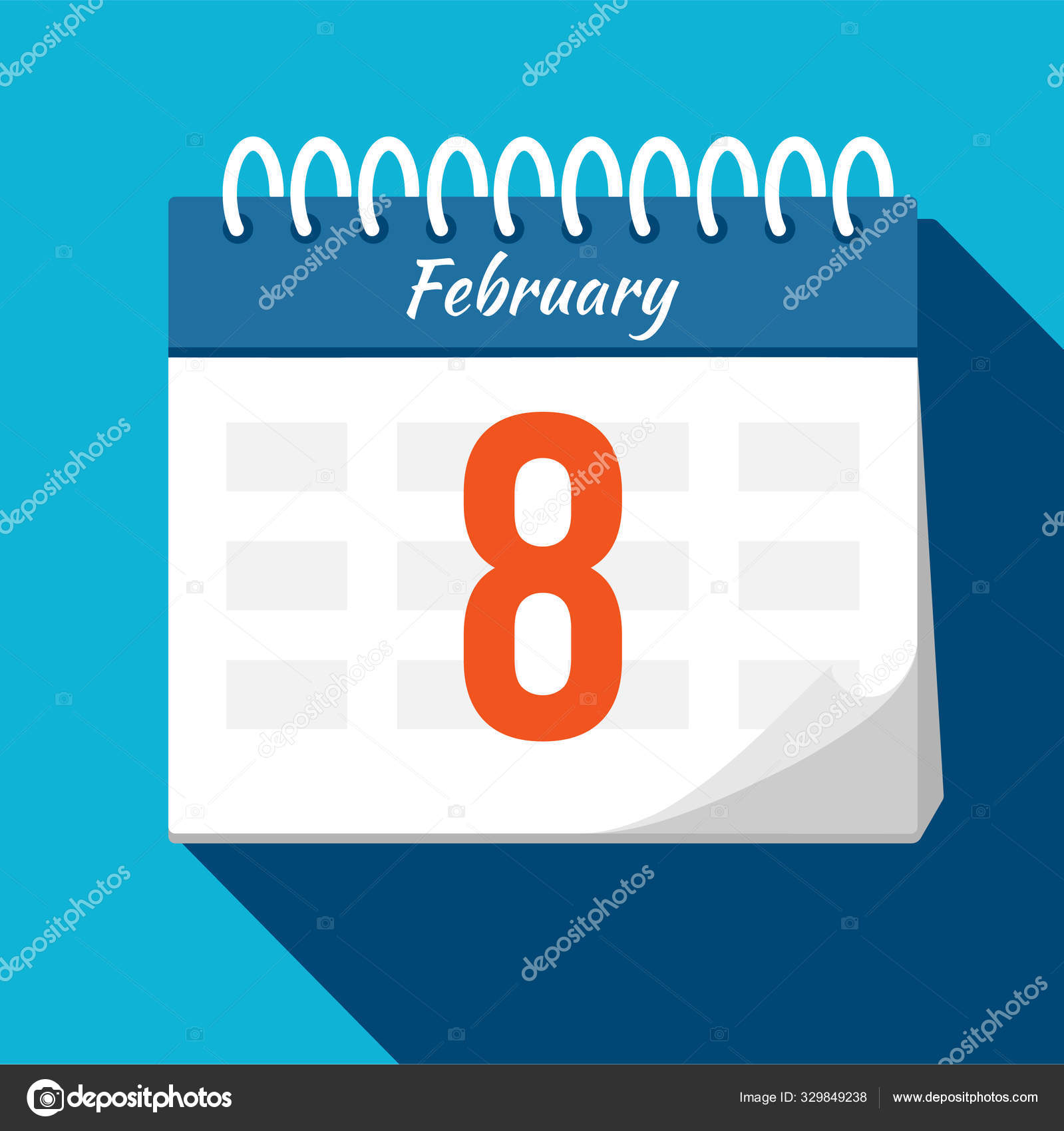 Icone Calendario Calendario Data Fevereiro Planejamento Gerenciamento De Tempo Stock Photo C Kristinka 329849238