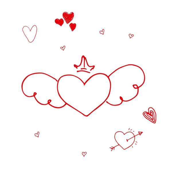 Hand drawn hearts isolated on white background. Design elements — 스톡 사진