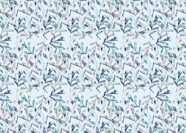 Pul arkaplanı bırakır. Mavi çiçek deseni.