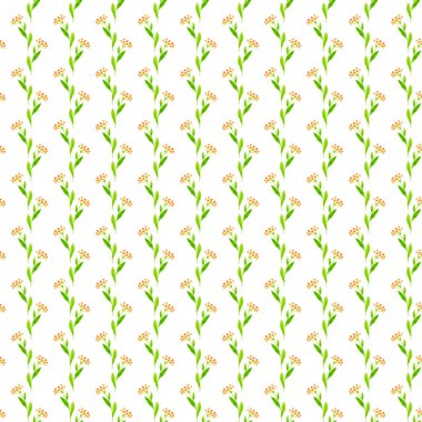 Kusursuz desen. Küçük sarı çiçekleri tekrarlıyorum. Beyaz gergedan