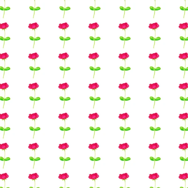 Naadloos patroon. Herhaal kleine roze bloemen. Witte achtergrond — Stockfoto