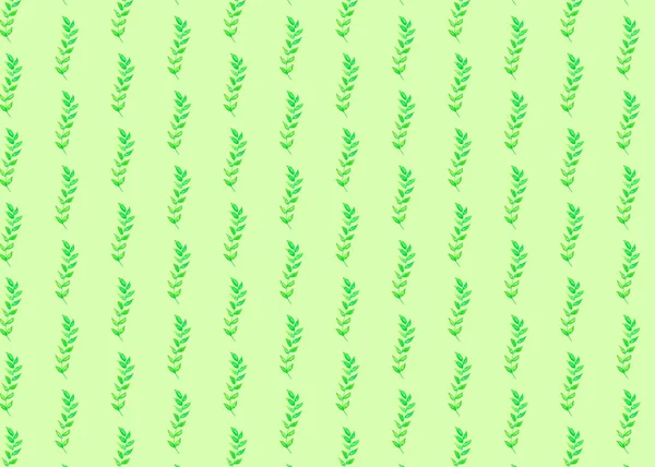 小さな緑の葉を繰り返します。緑のシンプルな背景. — ストック写真