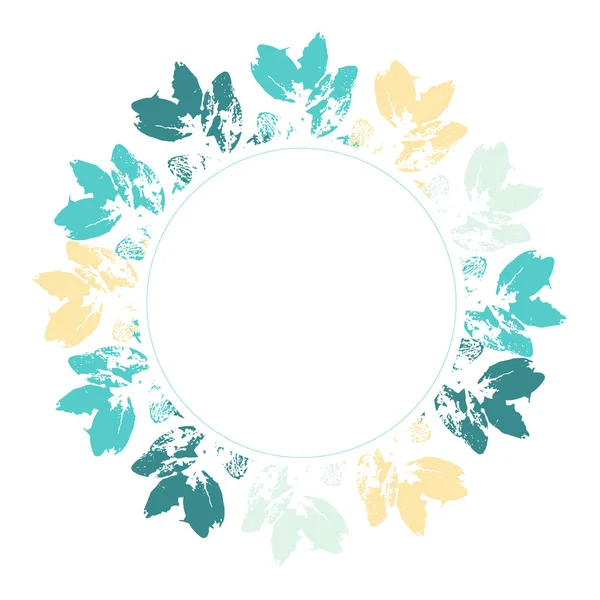 Cornice cerchio floreale con decorazione foglie colorul . — Foto Stock