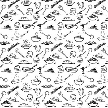 Beyaz yemek geçmişi. Kusursuz desen. Mutfak koleksiyonu.