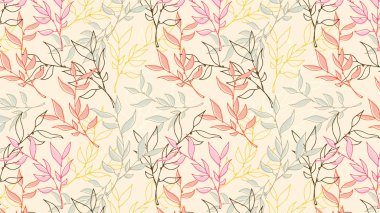 Çiçeklerin çok renkli bir geçmişi var. Yaprak deseni. 