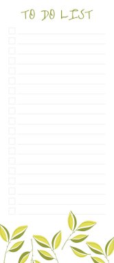 Yeşil yaprak dizaynlı liste için beyaz 