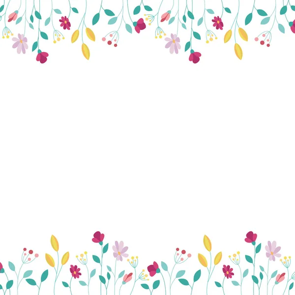 Floral Frame Design Elemente Auf Weißem Hintergrund — Stockfoto