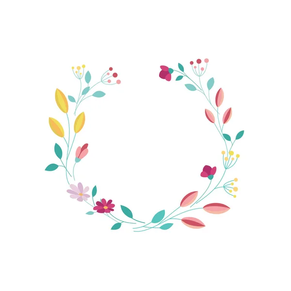 孤立在白色背景上的花卉圆框 — 图库照片