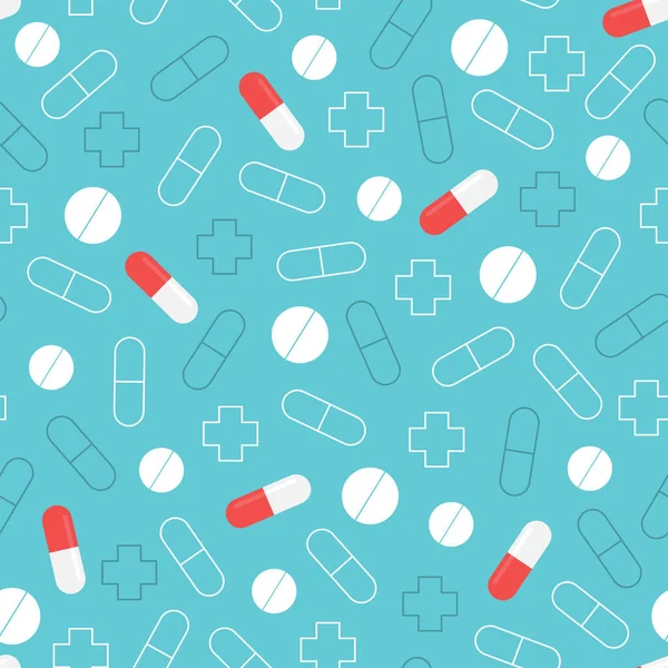 Seamless Pattern Pills Blue Medical Background — Stock Photo, Image