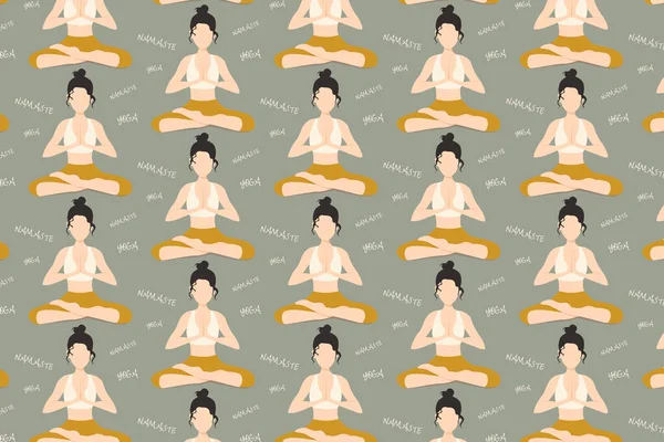 Girl Meditates Yoga Poses Background — Stock Photo, Image