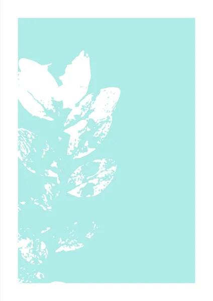 Minimalistyczne Zielone Zaproszenie Białym Nadrukiem Liści — Zdjęcie stockowe