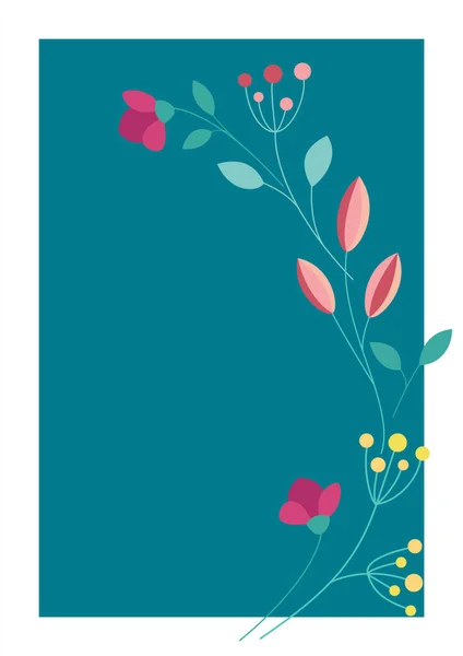 Invitación Roja Minimalista Con Patrón Floral — Foto de Stock