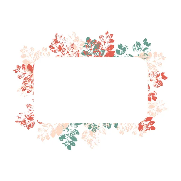 Cadre Floral Rectangulaire Isolé Sur Fond Blanc — Photo