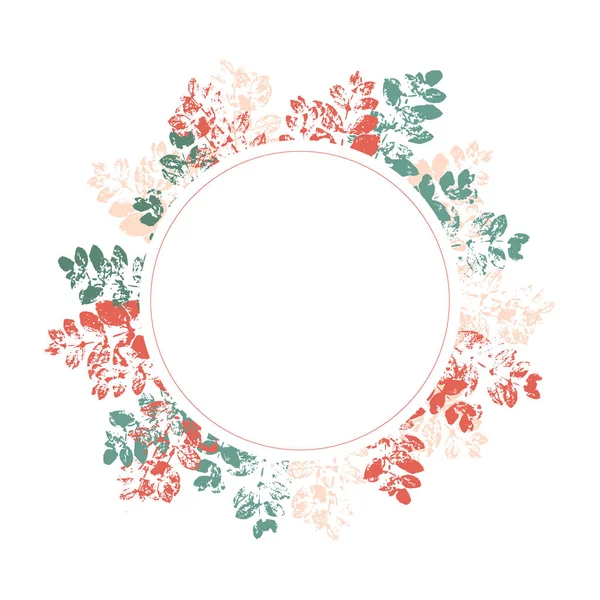 Runde Florale Rahmen Isoliert Auf Weißem Hintergrund — Stockfoto