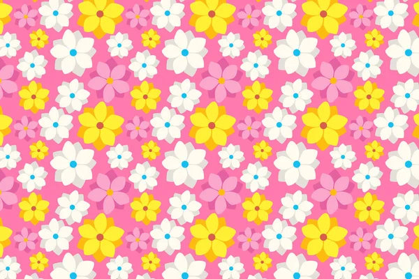 Padrão Floral Colorido Fundo Rosa Flores Verão — Fotografia de Stock