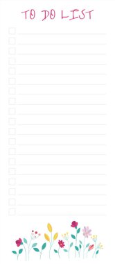 Çiçek desenli beyaz bir liste.