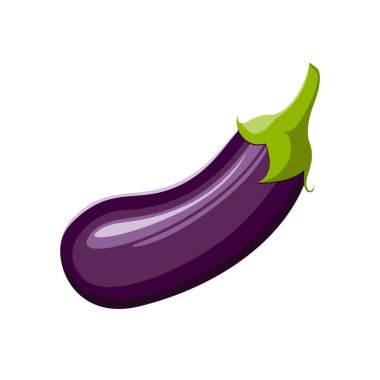 Beyaz arka planda izole edilmiş olgun patlıcan.