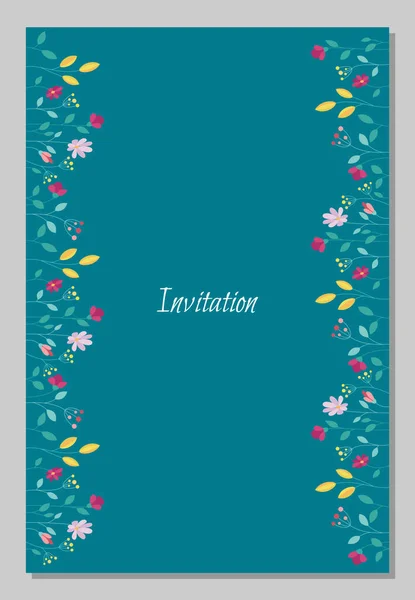 Векторное Свадебное Приглашение Пригласительный Билет Рисунком Листьев — стоковое фото