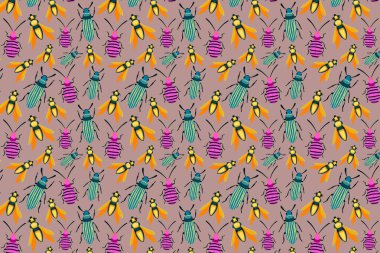 Parlak pembe desenli böcekler. Böcek arkaplanı