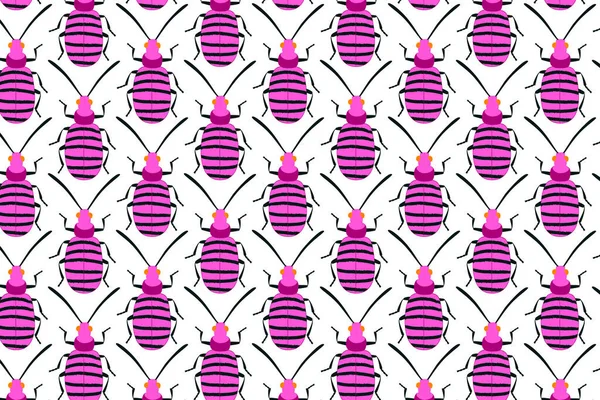 Pink Bug Pattern White Яркий Фон — стоковое фото