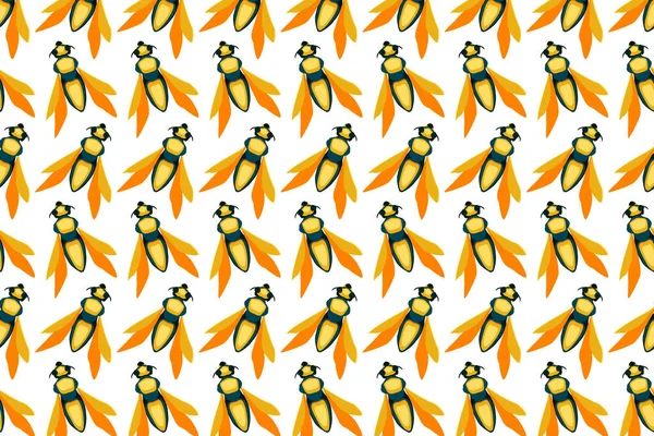 Žlutý Vzor Mouchy Bílém Hmyz Jasné Pozadí — Stock fotografie
