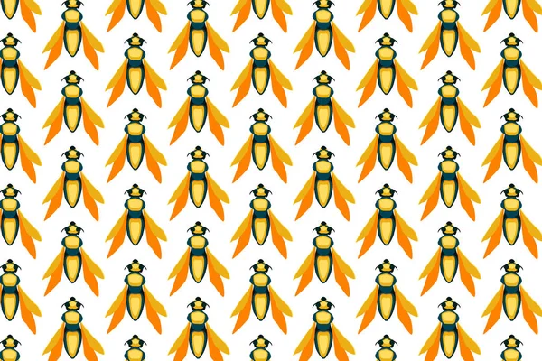 Gelbe Fliegenmuster Auf Weißem Grund Insekten Heller Hintergrund — Stockfoto