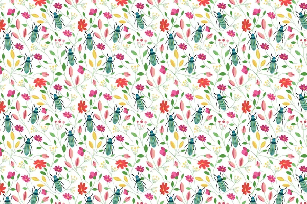 Böceklerin renkli desenleri. Çiçekli yaz geçmişi