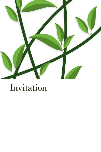 Green Leaves Pattern Business Invitation — Stock Photo, Image
