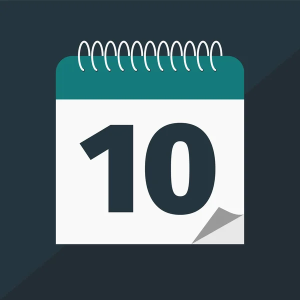 番号10のカレンダーアイコン 計画中 時間管理 — ストック写真