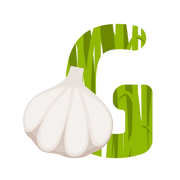 Letter Green Grass Garlic — Stock Photo, Image