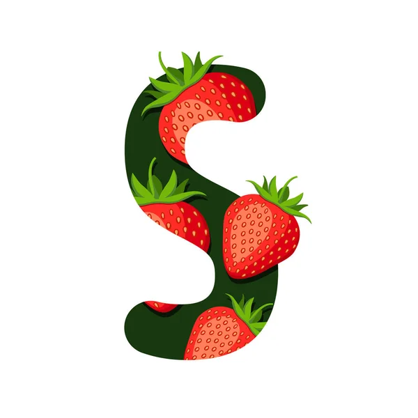 Letter Red Berries Strawberry — Stock Photo, Image