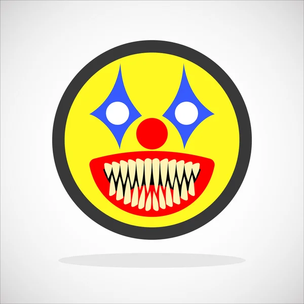 Creepy clown smiley — Stock Vector